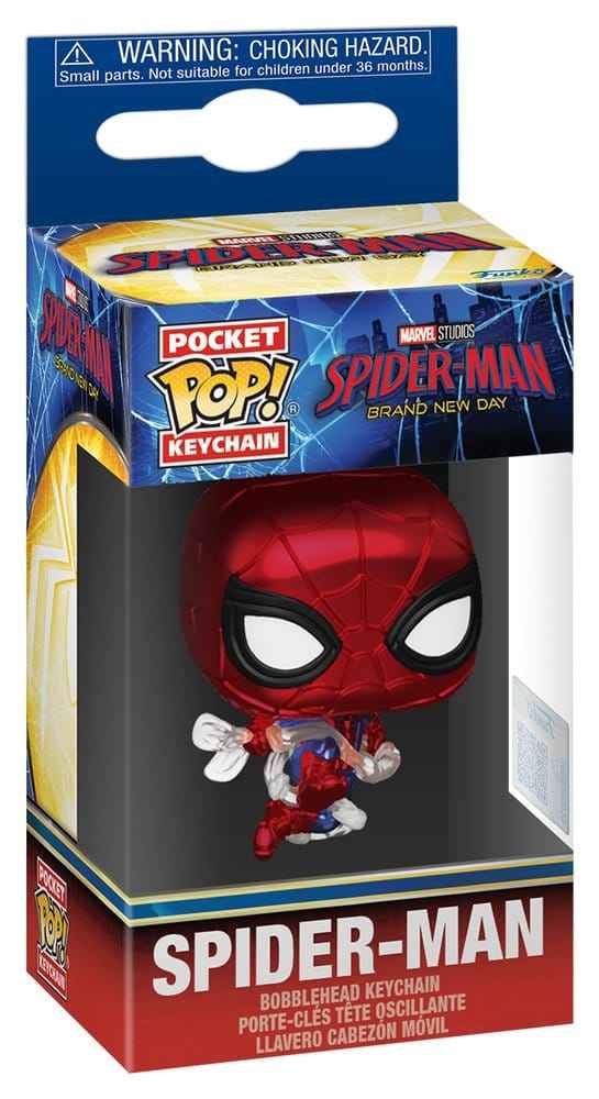 Spider-Man: Helt Ny Dag Pocket POP! Vinyl Nyckelring 4 cm Spider-Man (Metallic) Display (12)