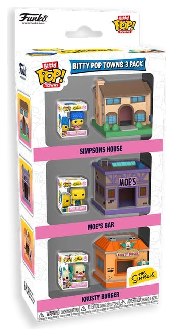 The Simpsons Bitty POP! Towns Vinyl Figure 3-Pack Springfield
