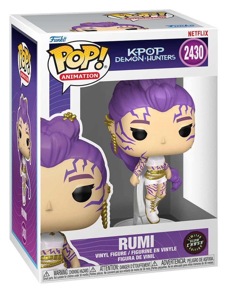 KPop Demon Hunters POP! Animation Figurer Rumi med Chase (Glow) 9 cm Sortiment (6)