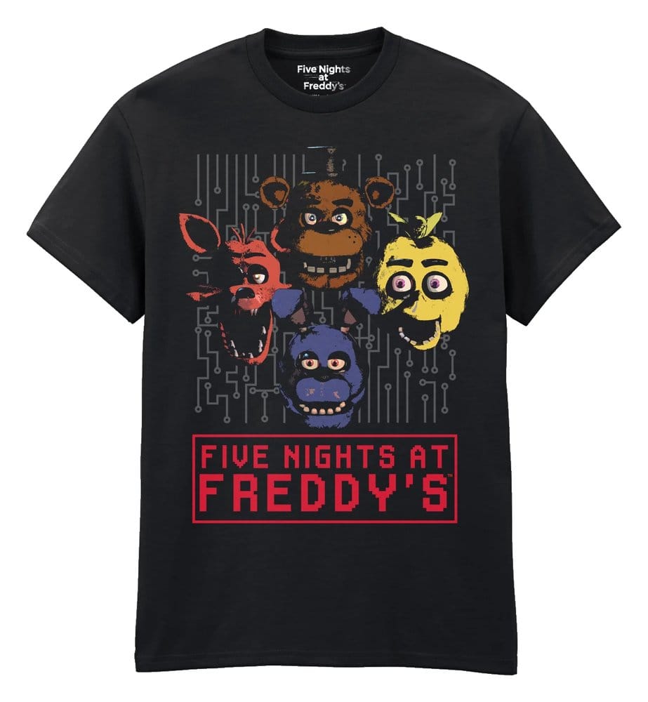 Five Nights at Freddy’s T-Shirt 4 Heads Black Size S