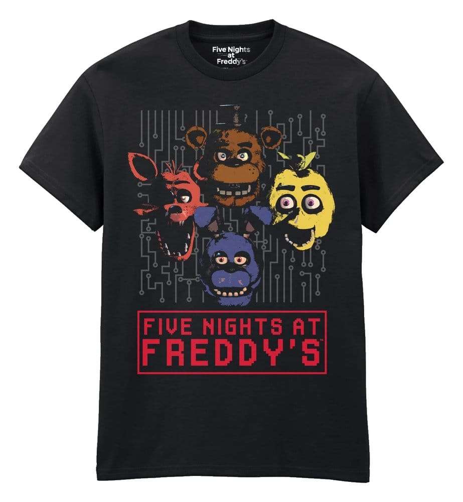 Five Nights at Freddy’s T-Shirt 4 Heads Black Size L