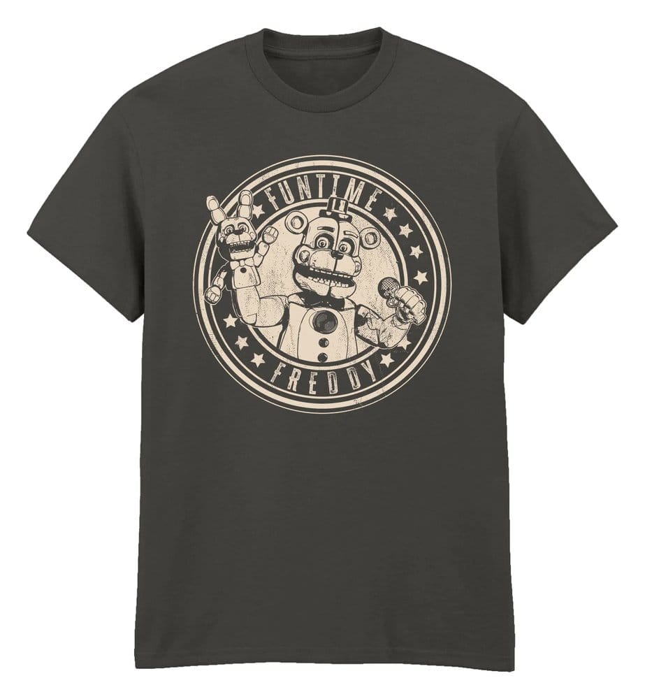 Five Nights at Freddy’s T-Shirt Funtime Freddy Distress Charcoal Size M