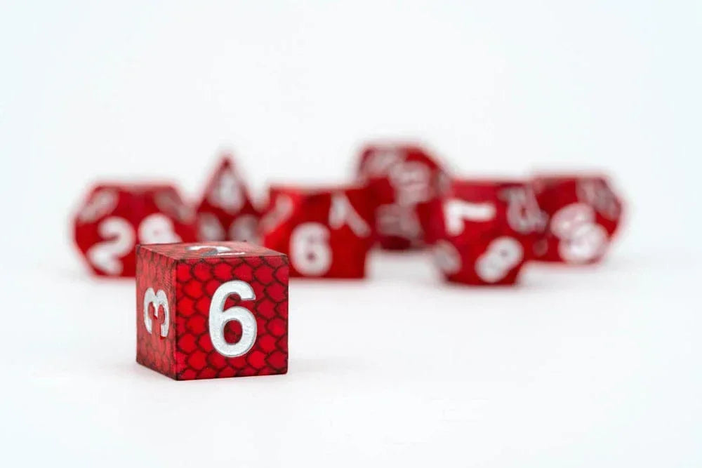 Dragon Storm Sharp Edge Silikon Tärningsset Röd Drakeskal (7) FanRoll