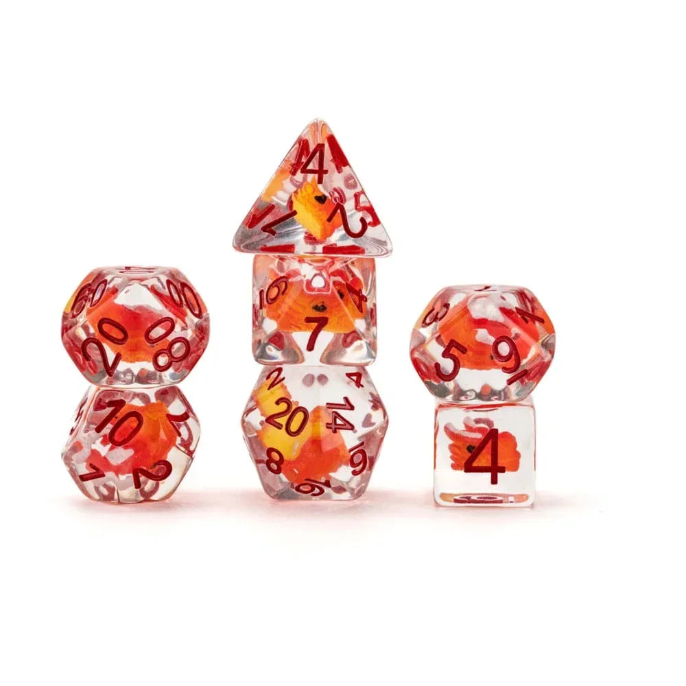 Dragon Storm Inclusion Dice Set Red Dragon (7)
