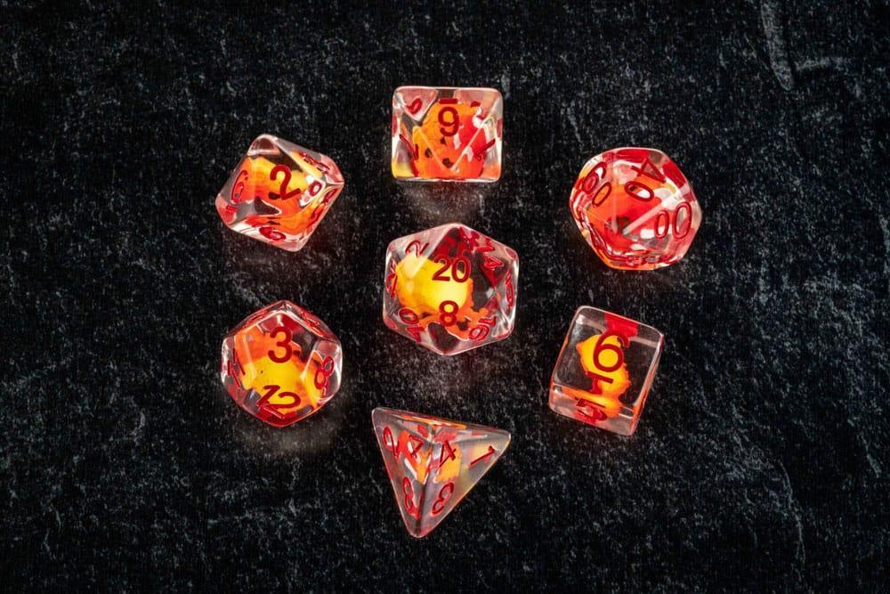 Dragon Storm Inclusion Dice Set Röd Draken (7) FanRoll