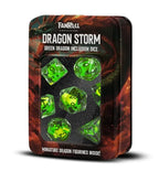 Dragon Storm Inklusions Tärningsset Grön Drage (7) FanRoll