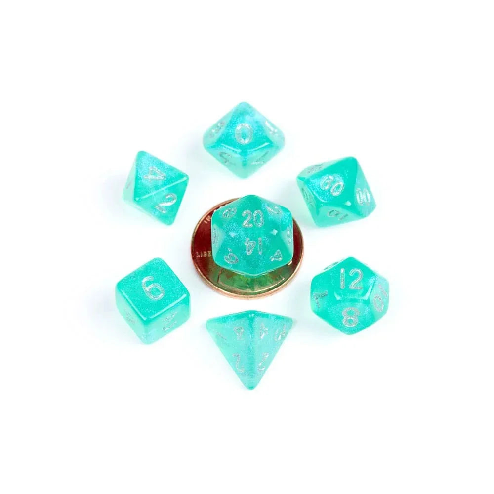 FanRoll Mini Dice Set Stardust Turquoise (7) FanRoll