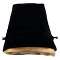 FanRoll Dice Bag Velvet Black with Gold Satin Small FanRoll