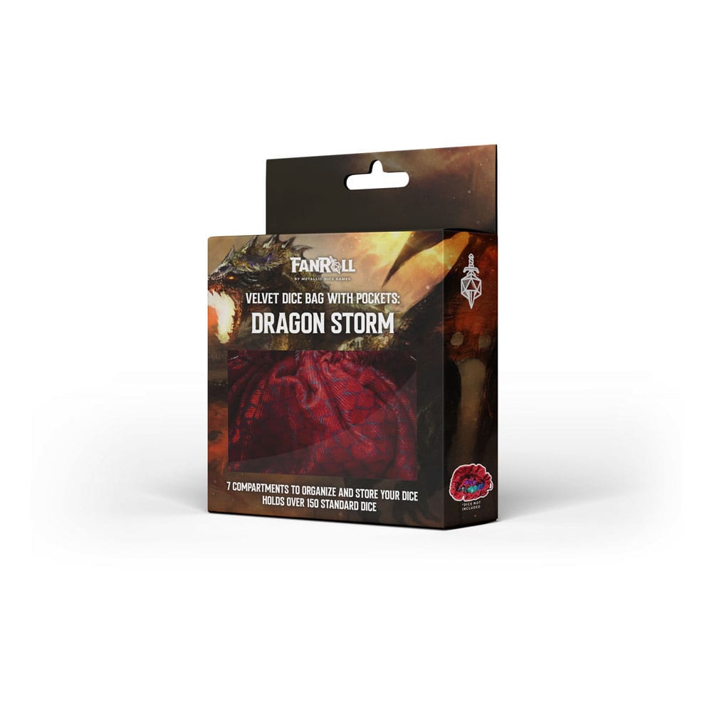 Dragon Storm Diceväska med Fack Röd Drakskala FanRoll