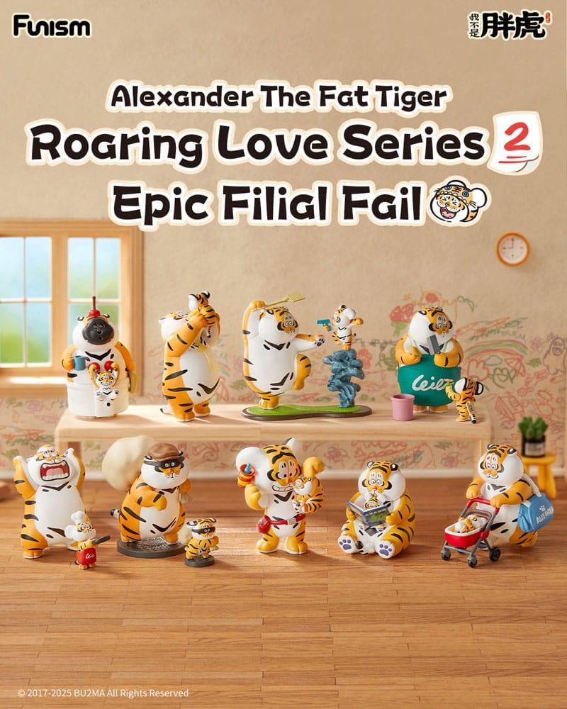 Alexander The Fat Tiger Mini Figures Roaring Love Series 2 - Samling av 8 Figurer Funism
