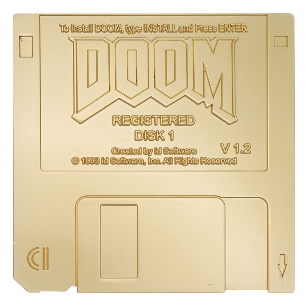 Doom Replik Floppy Disk Guldpläterad Begränsad Upplaga