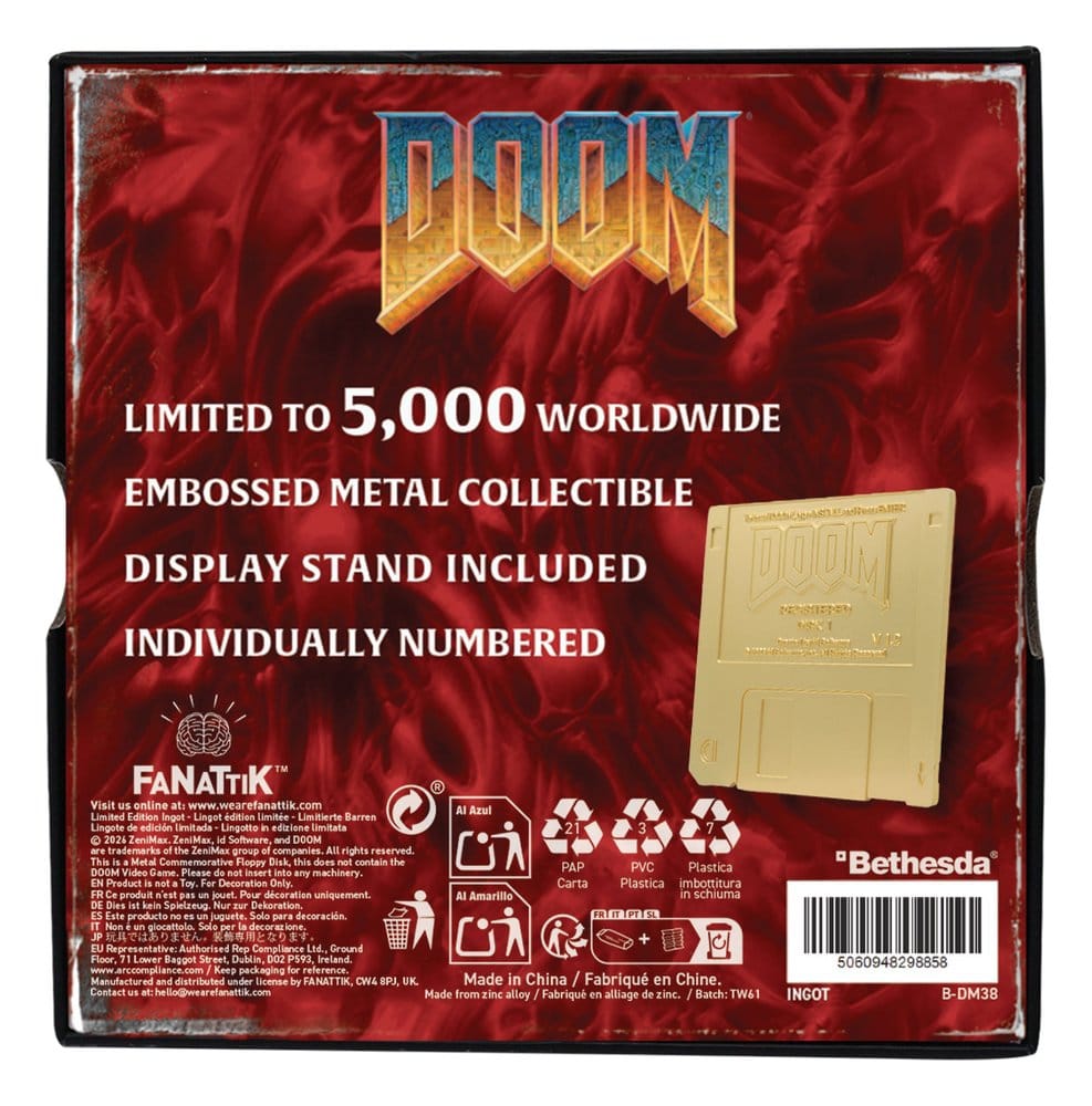 Doom Replik Floppy Disk Guldpläterad Begränsad Upplaga