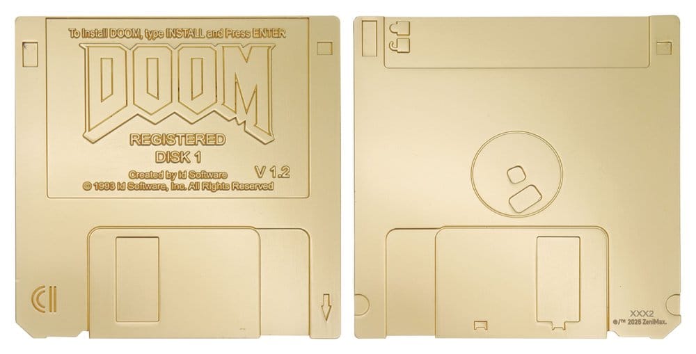 Doom Replik Floppy Disk Guldpläterad Begränsad Upplaga