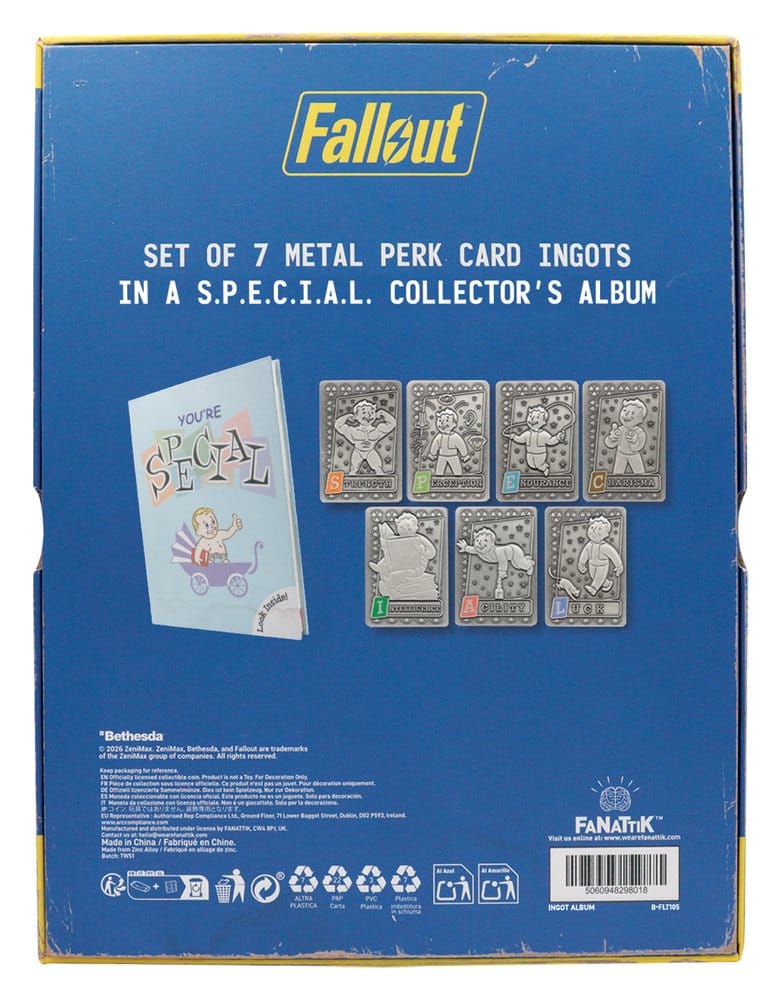 Fallout Ingots med Album S.P.E.C.I.A.L. Perk Card Samlaralbum