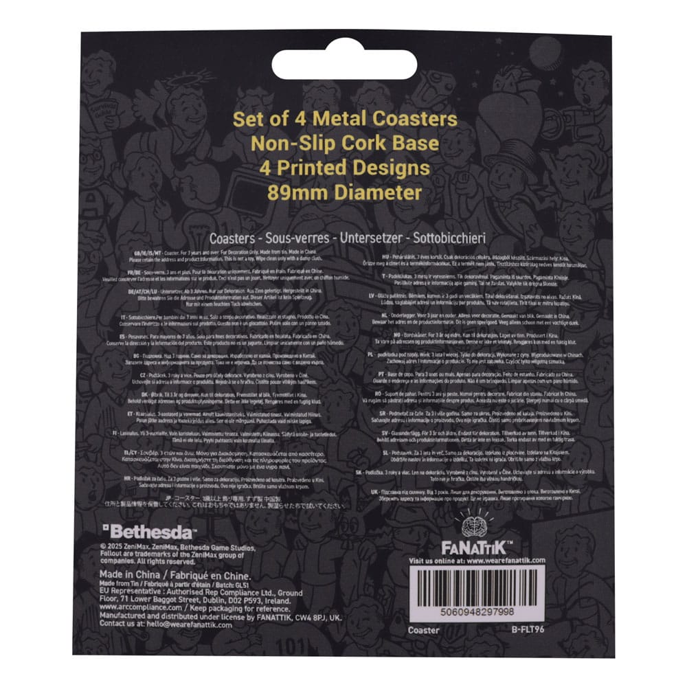 Fallout Coaster 4-Pack Metal Drinks FaNaTtik