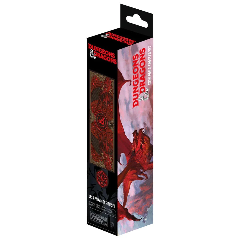 Dungeons & Dragons Skrivbordsmatta och Coaster Set FaNaTtik
