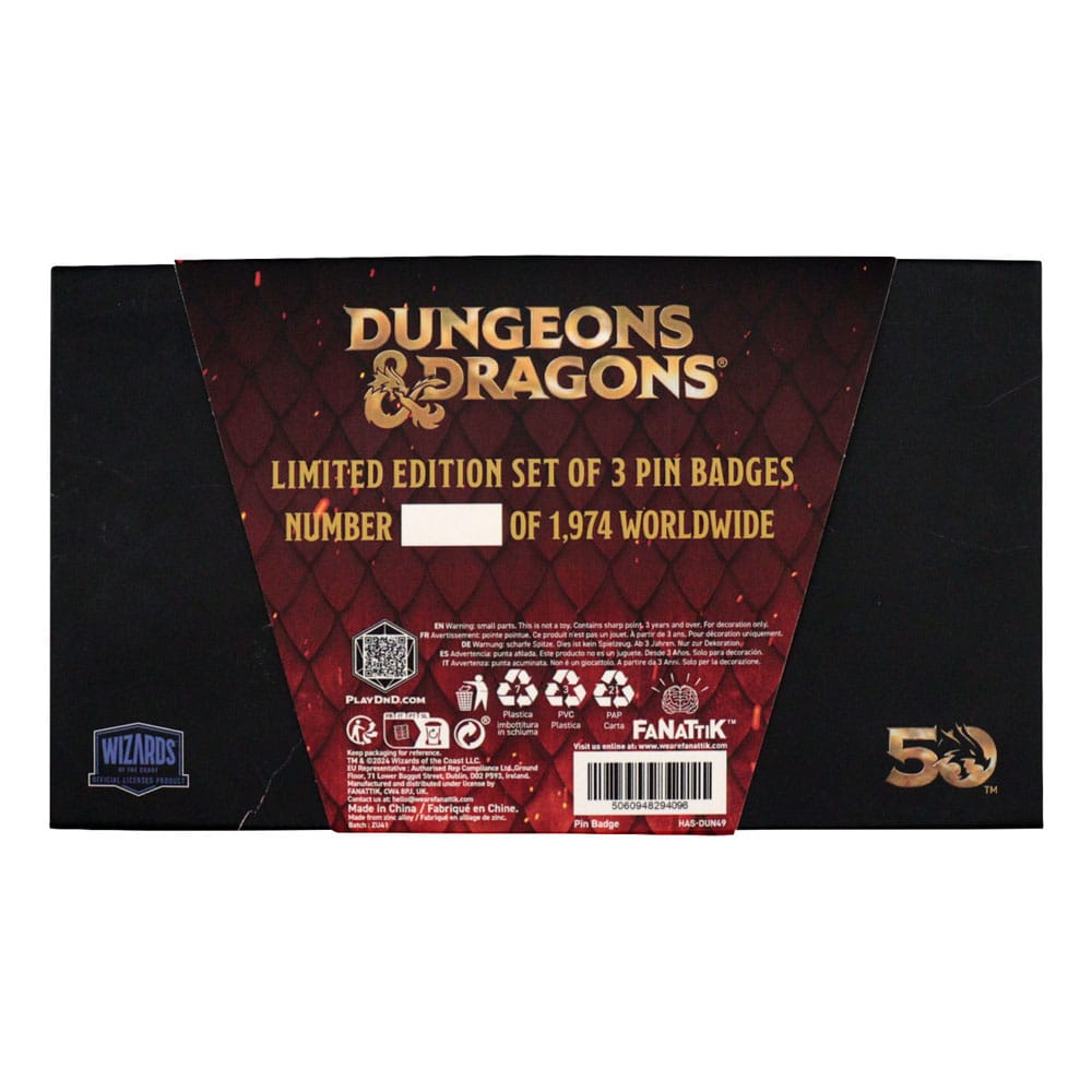 Dungeons & Dragons 50-årsjubileum Pin Badge Set FaNaTtik