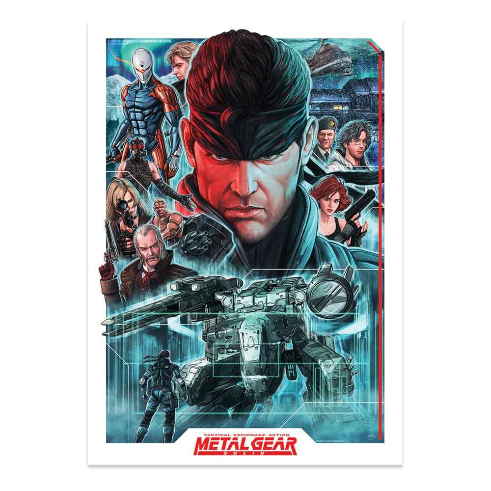 Metal Gear Solid konsttryck montage begränsad upplaga 42 x 30 cm