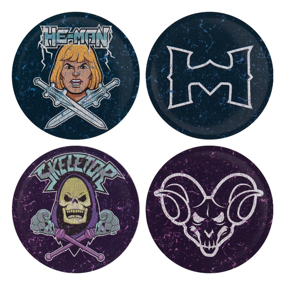 Masters of the Universe Underlägg 4-pack i metall med tryck