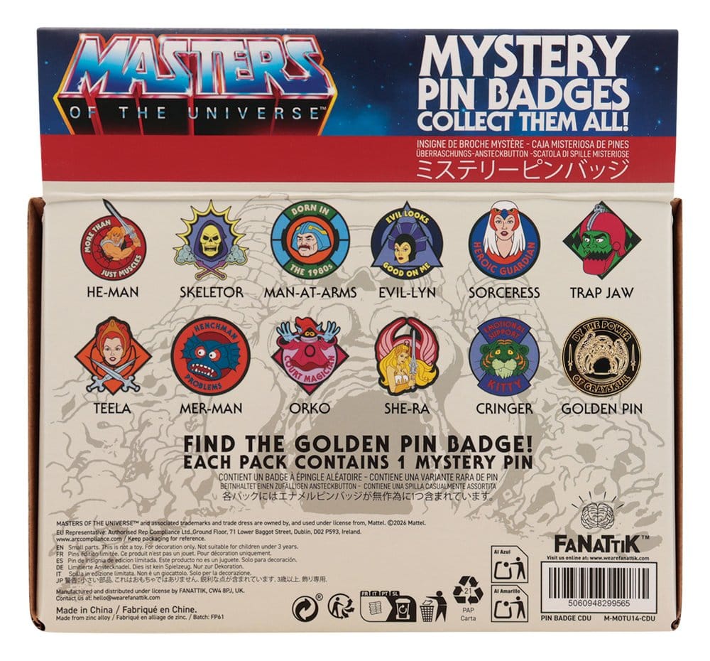 Masters of the Universe™ Mystiska Pinmärken i Blindbox, 12-pack