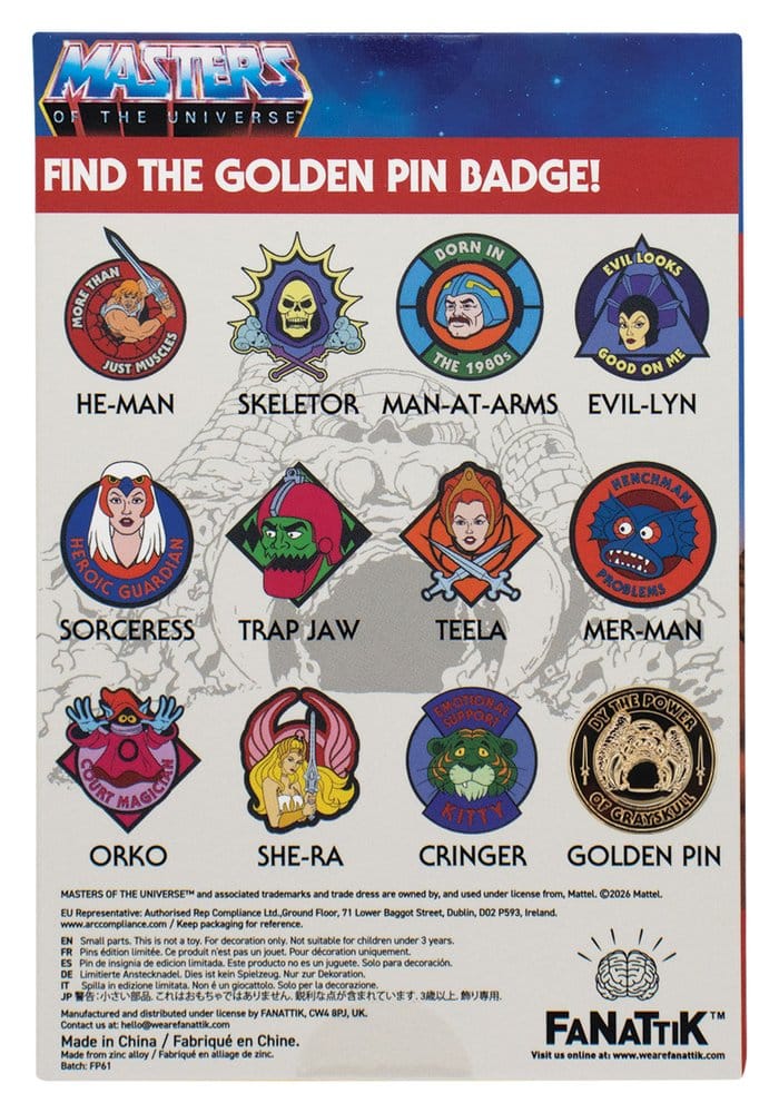 Masters of the Universe™ Mystiska Pinmärken i Blindbox, 12-pack