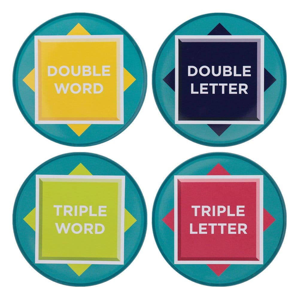 Scrabble Underlägg 4-Pack i Tryckt Metall