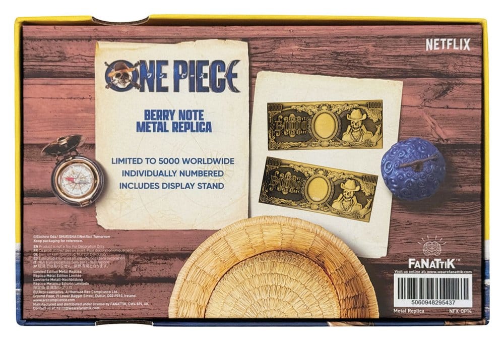 One Piece Replica 10,000 World Berry metallsedel 6 x 15 cm