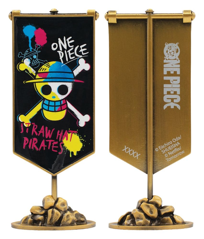 One Piece Replika Straw Hat Pirates metallbanner 11 x 6 cm