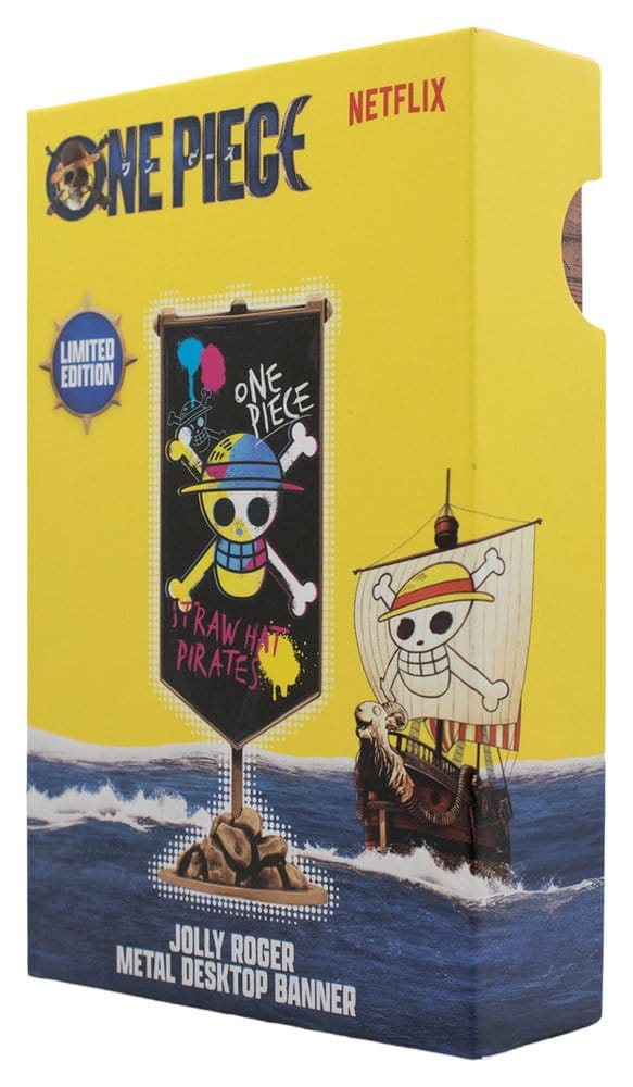 One Piece Replika Straw Hat Pirates metallbanner 11 x 6 cm