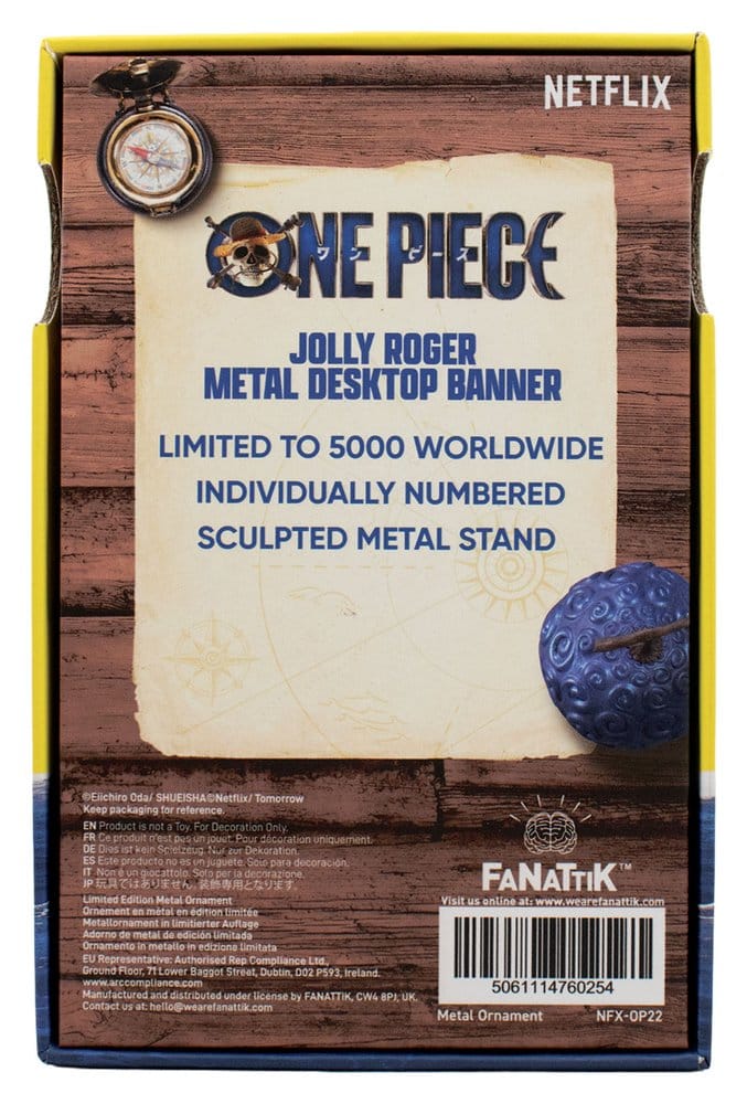 One Piece Replika Straw Hat Pirates metallbanner 11 x 6 cm