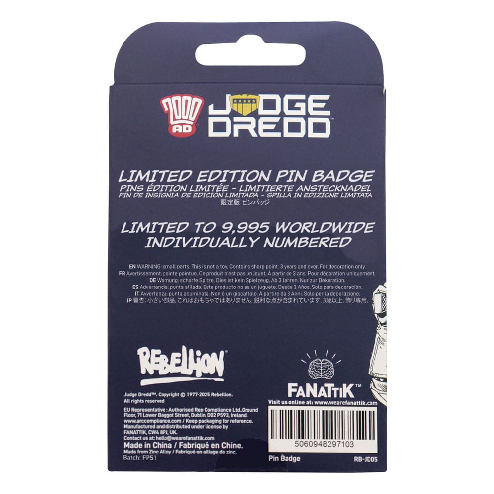 2000 AD Pin Badge Judge Dredd You're Next Punk Limited Edition FaNaTtik