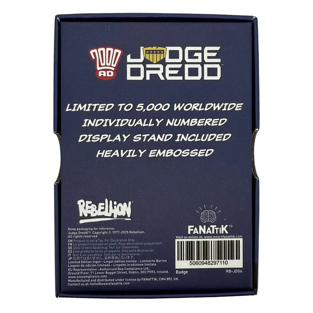 2000 AD Replica Judge Dredd Badge Limited Edition FaNaTtik