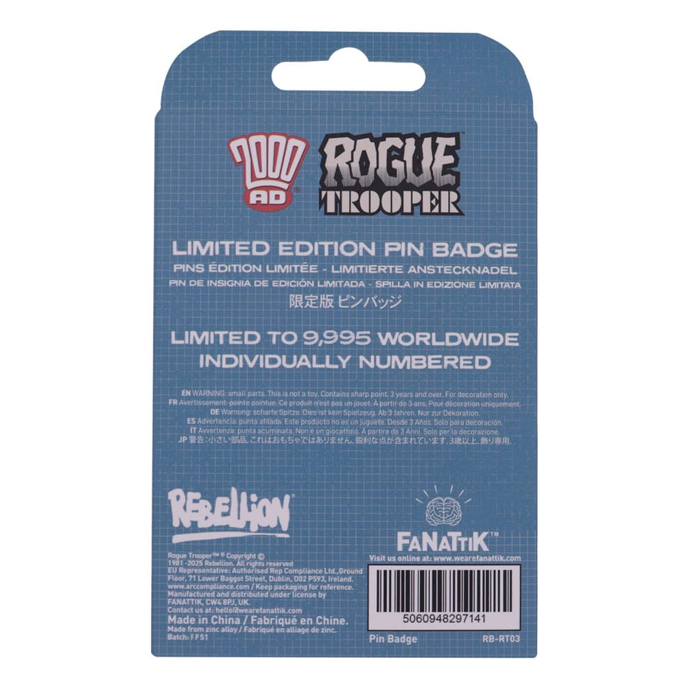 2000 AD Pin Badge Rogue Trooper GI Limited Edition FaNaTtik