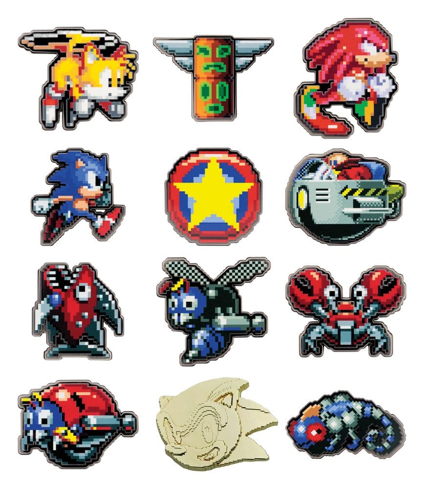 Sonic The Hedgehog Mysterious Pins Badges Blind Box Display (12)