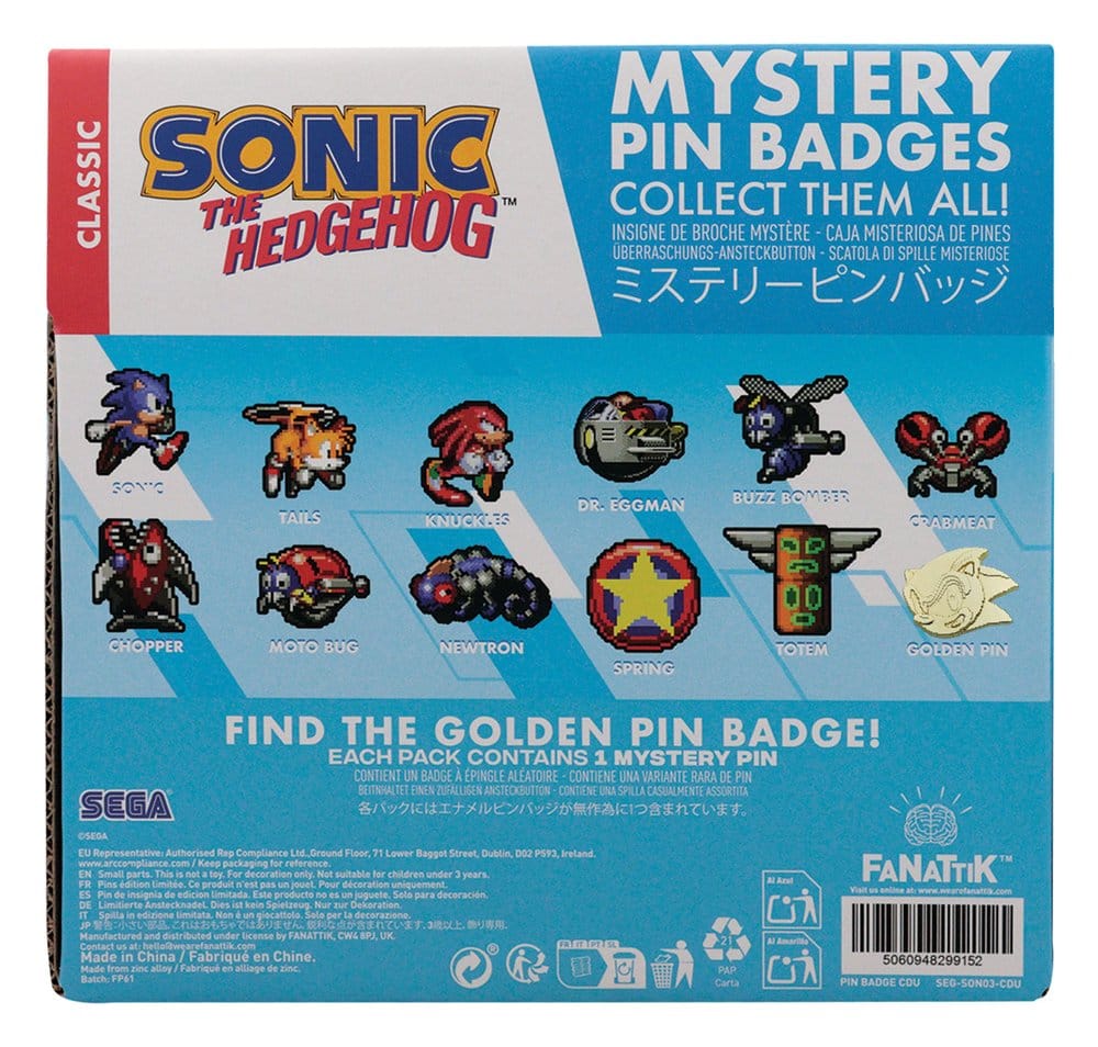 Sonic The Hedgehog Mysterious Pins Badges Blind Box Display (12)