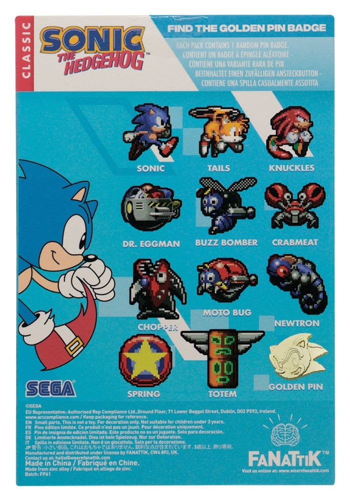 Sonic The Hedgehog Mysterious Pins Badges Blind Box Display (12)