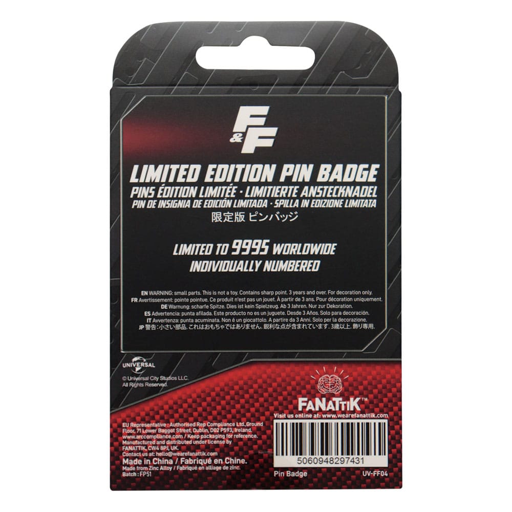 Fast & Furious Pin Badge Familjens Registreringsskylt FaNaTtik