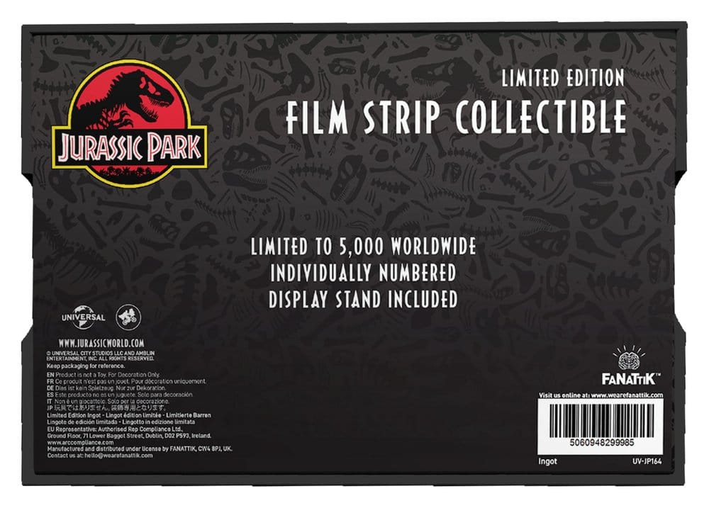 Jurassic Park Metallfilmremsa Insamlingsföremål 12 cm