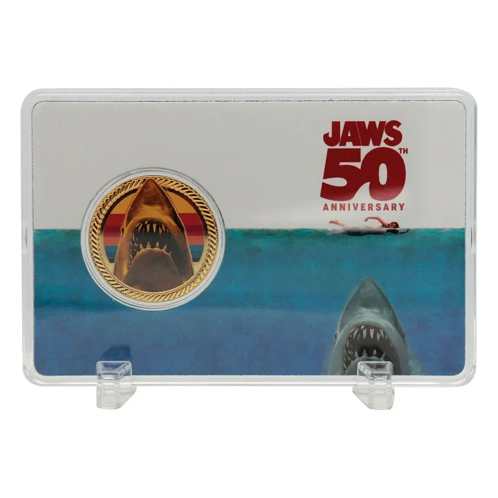Jaws Samlarmynt 50-årsjubileum 24k Guldpläterad Limited Edition FaNaTtik