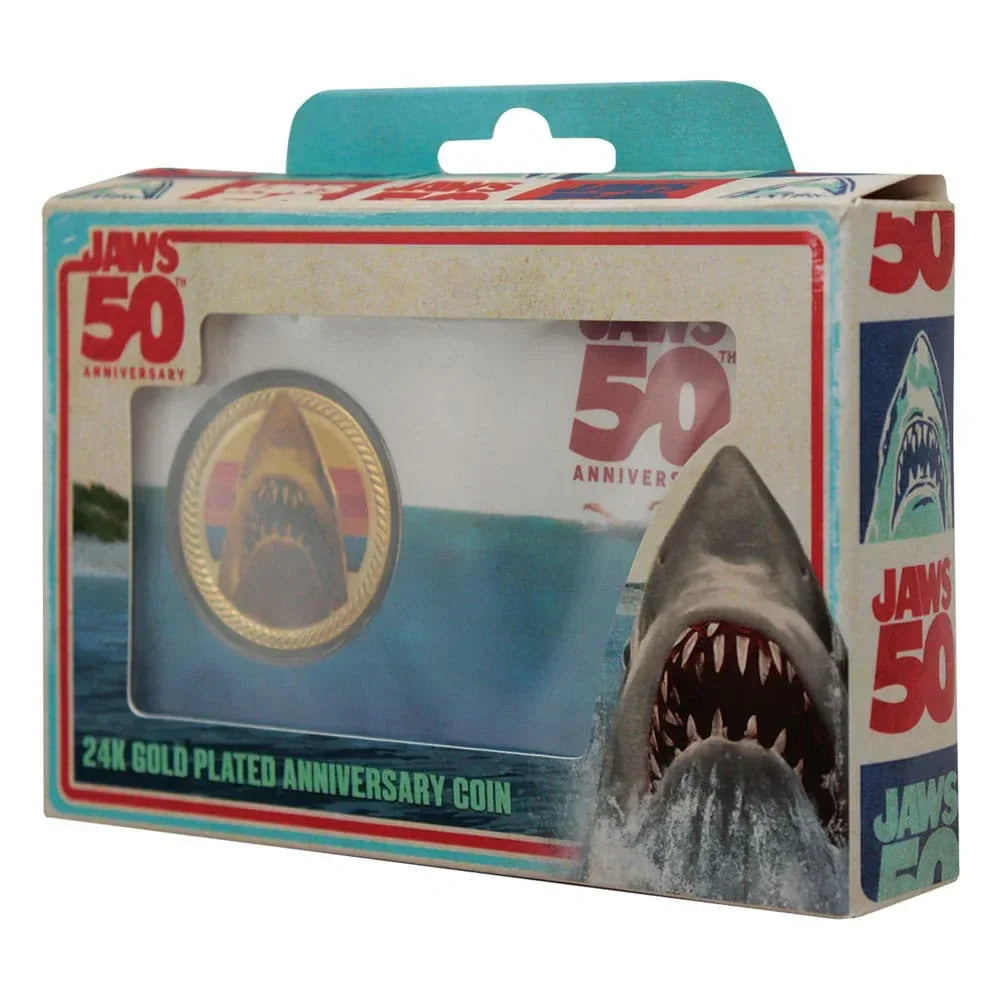 Jaws Samlarmynt 50-årsjubileum 24k Guldpläterad Limited Edition FaNaTtik