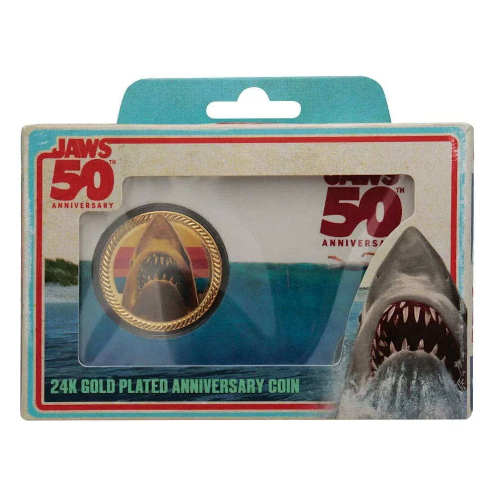 Jaws Samlarmynt 50-årsjubileum 24k Guldpläterad Limited Edition FaNaTtik