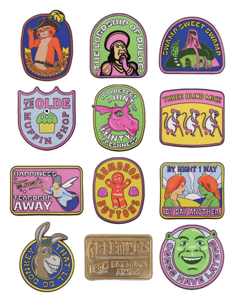 Shrek Mystery Pin Badges Blind Box Display (12)
