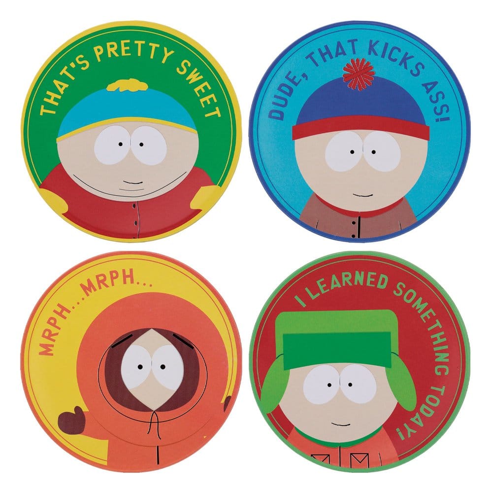 South Park Underlägg 4-Pack – Officiellt Licensierade Drinkunderlägg med Cartman, Stan, Kyle och Kenny