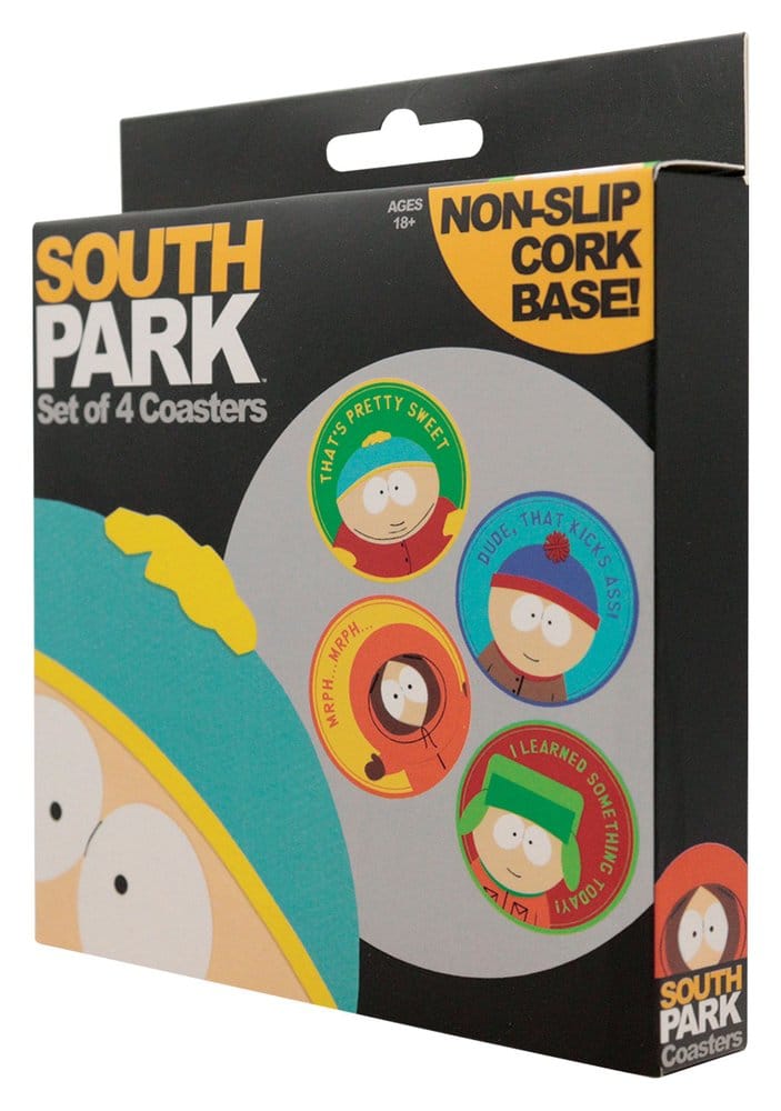South Park Underlägg 4-Pack – Officiellt Licensierade Drinkunderlägg med Cartman, Stan, Kyle och Kenny
