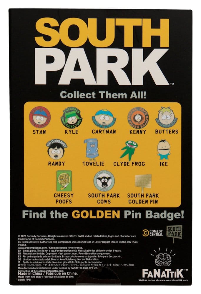 South Park Mystery Pin Badges Display (12) – Samlarset med 12 exklusiva pins från South Park