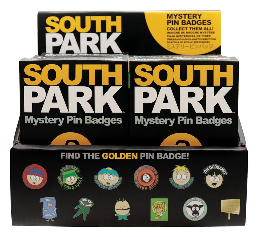 South Park Mystery Pin Badges Display (12) – Samlarset med 12 exklusiva pins från South Park