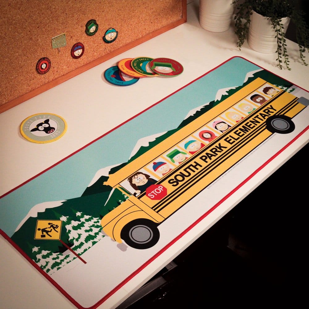 South Park Skrivbordsunderlägg och Glasunderlägg Set Skolbuss för Grundskolan