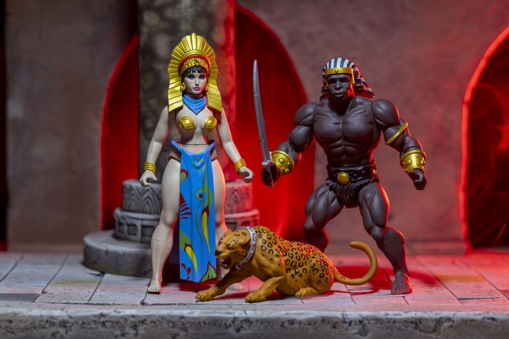 The Wild World of Frazetta Action Figure Set Egyptian Queen & Guard (Museum Edition) 14 cm