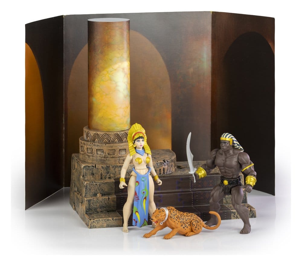 The Wild World of Frazetta Action Figure Set Egyptian Queen & Guard (Museum Edition) 14 cm