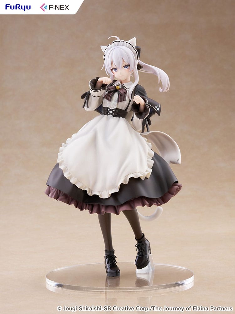 Wandering Witch: Elaina F:NEX PVC Figur 1/7 Elaina i Tjänarinnans Kostym med Kattöron Ver. 24 cm Furyu